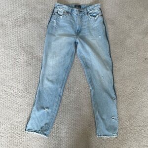 Abercrombie Annie High Rise Girlfriend Jeans Side Zip Light Wash Size 4R
